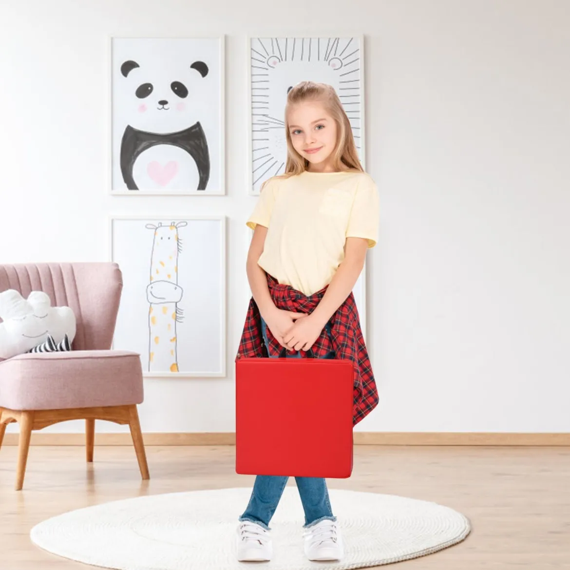 6er Set Kinder Quadratische Stuhlkissen Bodenkissen Sitzkissen