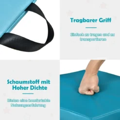 6er Set Kinder Stuhlkissen mit Griff & Reißverschluss Sitzkissen Sitzerhöhung Hauptkissen Bunt/Blau