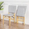 2er Set Klappbares Esszimmerstuhl armlehnlose Küchenstühle mit gepolstertem Sitz Grau