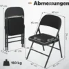 2er Set Klappstühle mit Metallrahmen Gartenstuhl Kunstleder Campingstuhl Gepolsterte Esszimmertühle
