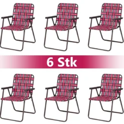 6er Set Klappstühle Outdoor Strandstuhl Gartenstuhl Campingstuhl bis 120kg