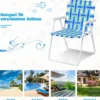 6er Set Klappstühle Strandstuhl Tragbarer Gartenstuhl für Camping mit Armlehne Blau