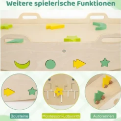 3er Set Klettergerüst Klappabres Kletterdreieck mit Kletterbogen & Rutsche Frosch Sprossendreieck
