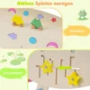 3er Set Klettergerüst mit Rutsche & Kletterbogen & Doppelseitige Rampe Kletterdreieck Mehrfarbig