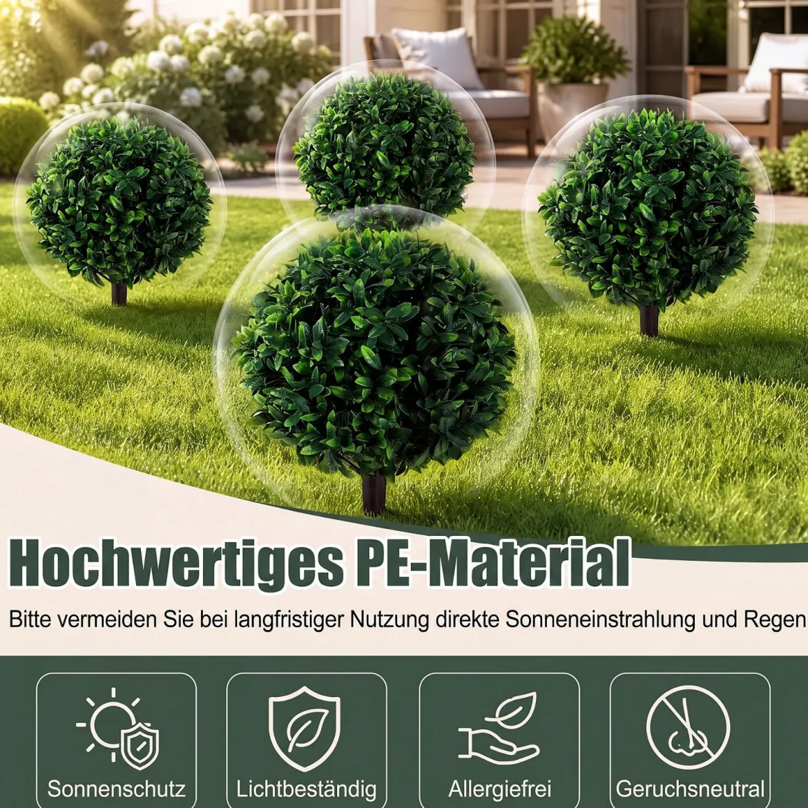 2er Set Künstliche Olivenbäume 65 cm Wetterfest mit Erdspießen Outdoor Grün