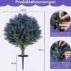 2er Set Künstliche Pflanze Lavendel mit Erdspieß & Immergrünen Blättern & Stämmen Dekopflanze