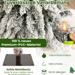 3er Set Künstlicher Weihnachtsbaum mit Beleuchtung & Schnee Christbaum 90 / 120 / 150 cm