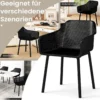 2er-Set Kunststoff-Esszimmerstühle-Set Küchenstuhl mit atmungsaktivem Netzrückenlehne &breiter Sitz Schwarz