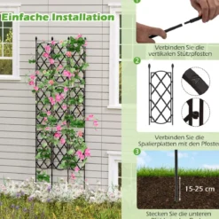 3er-Set Metall Garten Rankgitter mit zum Stecken Freistehende Rankhilfe Gartenzaun Rankhilfe