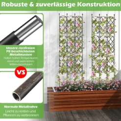3er-Set Metall Garten Rankgitter mit zum Stecken Freistehende Rankhilfe Gartenzaun Rankhilfe
