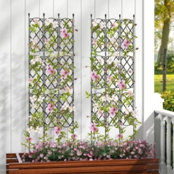 3er-Set Metall Garten Rankgitter mit zum Stecken Freistehende Rankhilfe Gartenzaun Rankhilfe