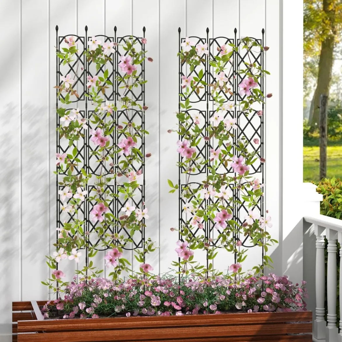 3er-Set Metall Garten Rankgitter mit zum Stecken Freistehende Rankhilfe Gartenzaun Rankhilfe