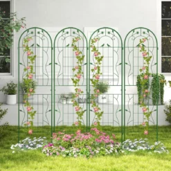 2er Set Metall Rankgitter Dekorativer Gartenzaun Freistehende Rankhilfe 180 x 50 cm