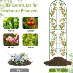 2er Set Metall Rankgitter Dekorativer Gartenzaun Freistehende Rankhilfe 180 x 50 cm