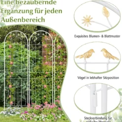 2er Set Metall Rankgitter Dekorativer Gartenzaun Freistehende Rankhilfe 180 x 50 cm