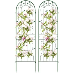2er Set Metall Rankgitter Dekorativer Gartenzaun Freistehende Rankhilfe 180 x 50 cm