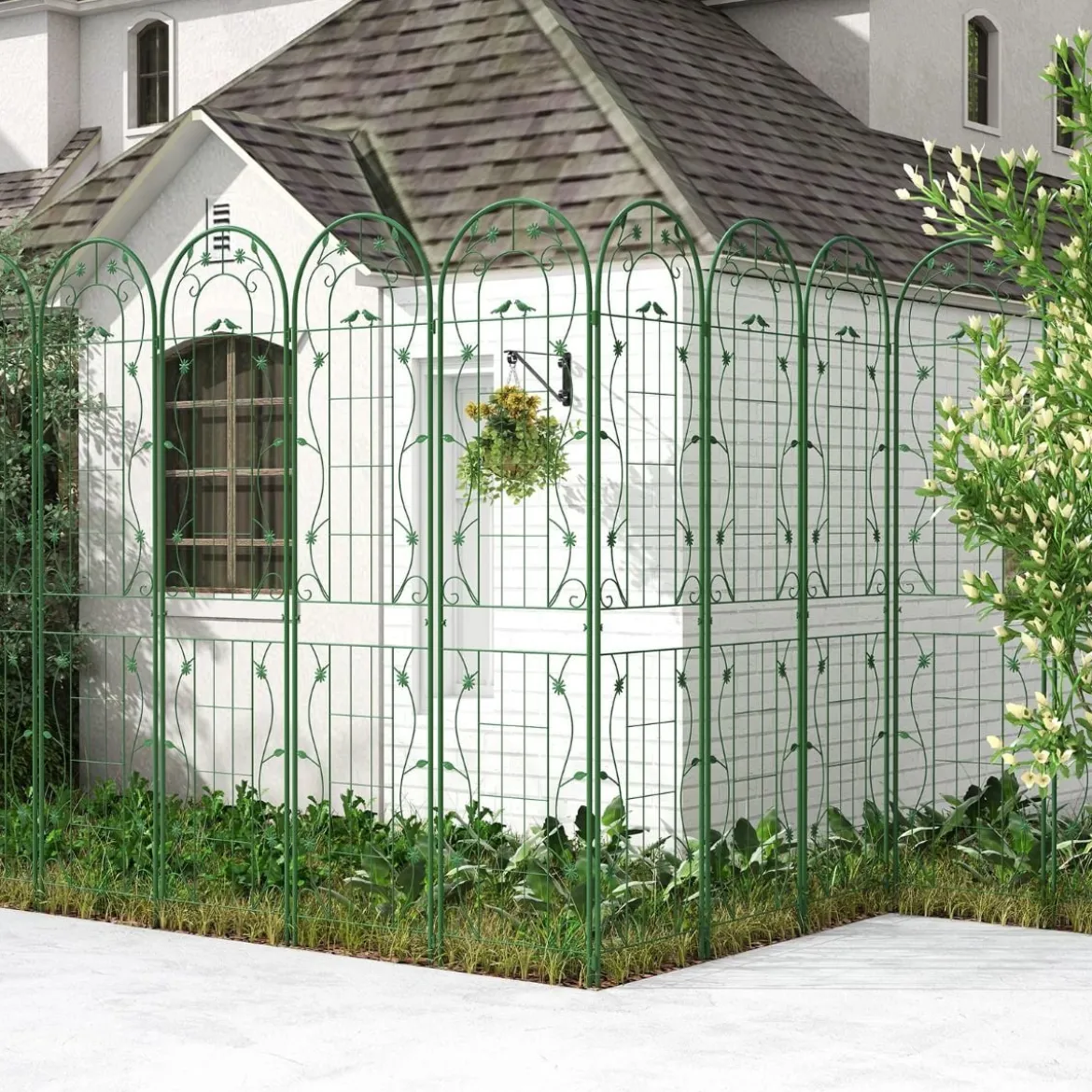 2er Set Metall Rankgitter zum Stecken Dekorativer Gartenzaun Freistehende Rankhilfe