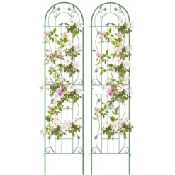 2er Set Metall Rankgitter zum Stecken Dekorativer Gartenzaun Freistehende Rankhilfe