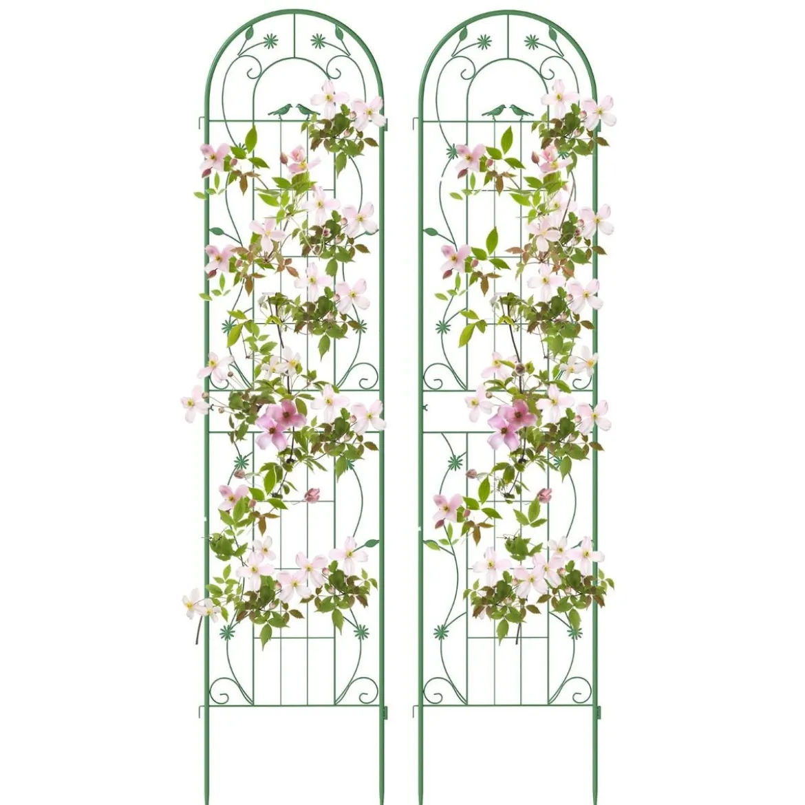 2er Set Metall Rankgitter zum Stecken Dekorativer Gartenzaun Freistehende Rankhilfe