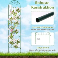 2er Set Metall Rankgitter zum Stecken Dekorativer Gartenzaun Freistehende Rankhilfe