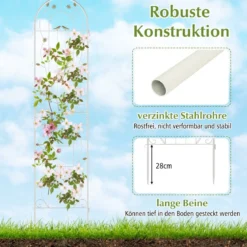 2er Set Metall Rankgitter zum Stecken Dekorativer Gartenzaun Freistehende Rankhilfe