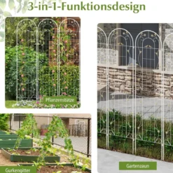 2er Set Metall Rankgitter zum Stecken Dekorativer Gartenzaun Freistehende Rankhilfe