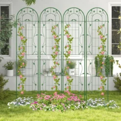 2er Set Metall Rankgitter zum Stecken Dekorativer Gartenzaun Freistehende Rankhilfe