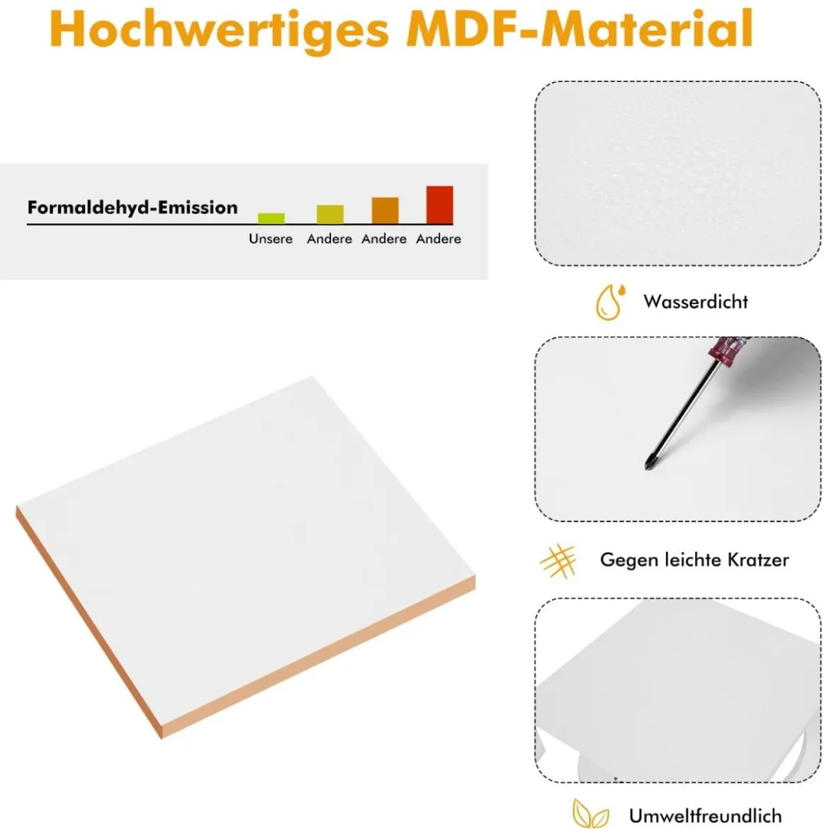 2er Set Nachttisch mit Schublade & Ablage Moderner Beistelltisch Nachtkommode Weiß