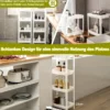 2er Set Nischenregal Schmal 4-Tier Slim Storage Cart Küchen-Organizer 36 x 23 x 99,5 cm Weiß