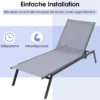 2er Set Outdoor Verstellbare Liegestühle mit Flacher Liegeposition & Schnelltrocknendem Stoff