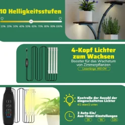 2er Set Pflanzenständer mit Wachstumslichtern 8-Stöckiges Pflanzenregal Blumenständer
