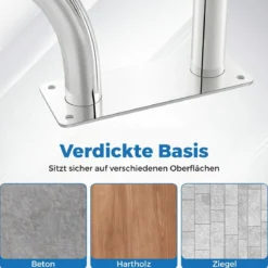 2er Set Pool Handlauf mit Griffabdeckung 304 Edelstahl Einstiegshilfe 250 kg Tragfähigkeit Schwimmbad Haltegriff