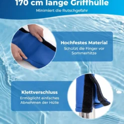 2er Set Pool Handlauf mit Griffabdeckung 304 Edelstahl Einstiegshilfe 250 kg Tragfähigkeit Schwimmbad Haltegriff