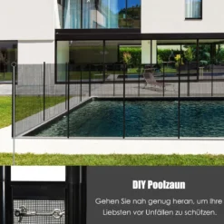 2er Set Poolzaun Kinderschutzzaun Schutzzaun Poolschutzaun Teichzaun 366 x 122 cm
