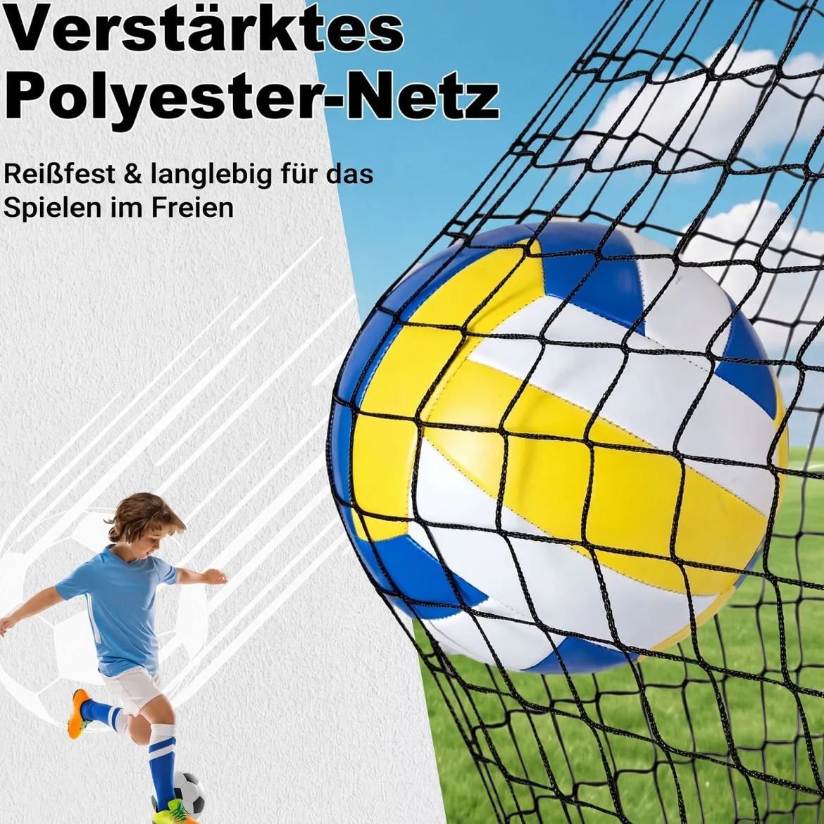 2er Set Pop Up Fußballtore für Kinder mit Fiberglasstangen & Metallverbindern 120 x 90 x 92 cm