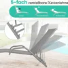 2er Set 5-Position Verstellbare Terrasse-Lounges mit Atmungsaktivem Sitz für Outdoor Grau