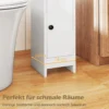 2er Set Schmaler Toilettenschrank mit 2 Offenen Fächern & 2 Abnehmbarer Ablage Badschrank Weiß