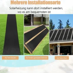 2er Set Schwimmbeckenheizung 600 x 75 cm Solarkollektorplatten für 25800 L Unterirdische und Oberirdische Pools