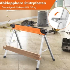 2er-Set Sägeböcke Klappbar Tragbare Arbeitsböcke bis 500 kg belastbar