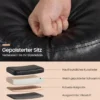 2er Set Sitzhocker mit Rückenlehne & Kunstlederbezug Gepolsterter Hocker bis 150 kg Tragkraft Schwarz