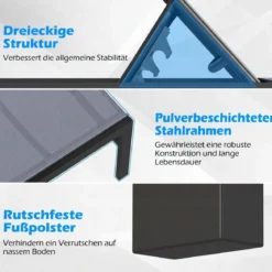 2er Set Sonnenliegestuhl für Außenbereich Anpassbarer Liegestuhl 64 x 198 x 67 - 103 cm Grau
