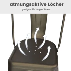 4er Set Stapelbare Esszimmerstühle aus Metall Vintage Bistrostuhl mit Rückenlehne Rotguss