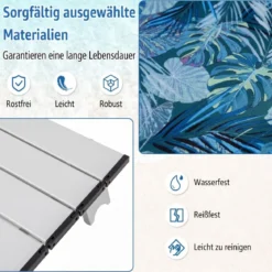 2er Set Strandstühle mit Tisch Klappbare Campingstühle mit Verstellbarer Rückenlehne