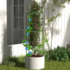 3er Set Tomaten Rankhilfe mit Verstellbare Höhe & 3 Ringe Pflanzenkäfig Pflanzenstütze 154 cm Hoch