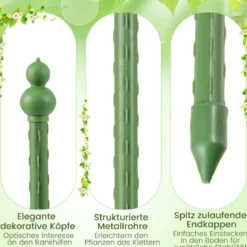 2er Set Tomaten Rankhilfe mit Verstellbarer Höhe & 6 Ringe Tomatenkäfig Pflanzenkäfig