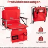 2er Set Tragbarer Stadionsitz mit Rückenlehne Klappbarer Tribünenstuhl mit Schultergurt & Getränkehalter Rot