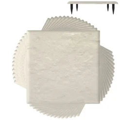 16er Set Trittsteine für Garten Gehwegplatten aus Polypropylen Steinplatten inkl. 64 Erdspießen 39,5 x 39,5 cm Beige