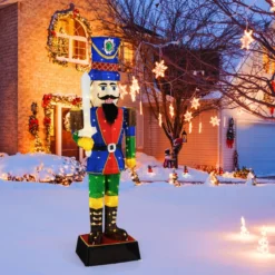 2er Set Weihnachten Nussknacker Figur Beleuchtete Weihnachtsdeko XXL 184 cm