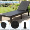 2er Set Wetterfeste Sonnenliege mit Verstellbarer Rückenlehne Kunststoff Gartenliege Balkonliege Schwarz
