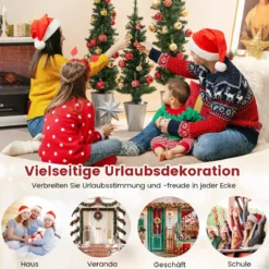 3er Weihnachtsbaum Künstlich Bleistift mit Sockel aus Metall Kunstbaum 90 + 120 + 150 cm Grün